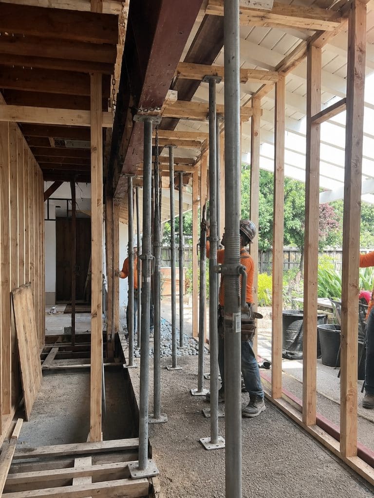 Structural shoring system on a construction site in Richmond, CA