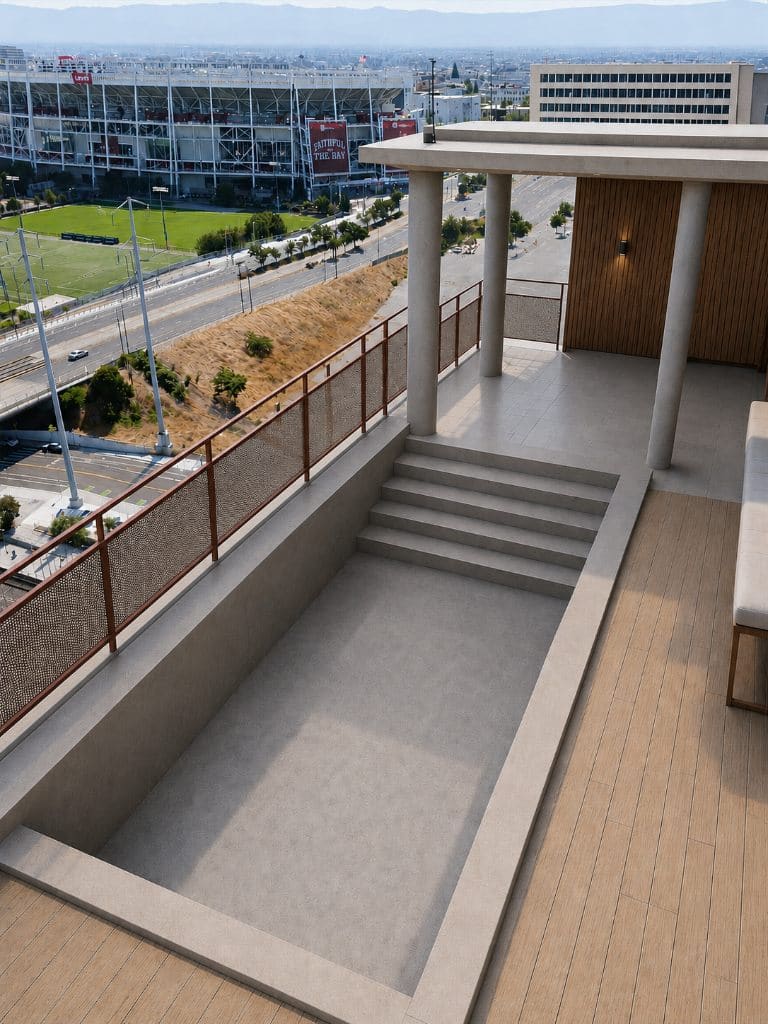 Rooftop Concrete Terrace — Architectural Concrete concrete project in Richmond, CA