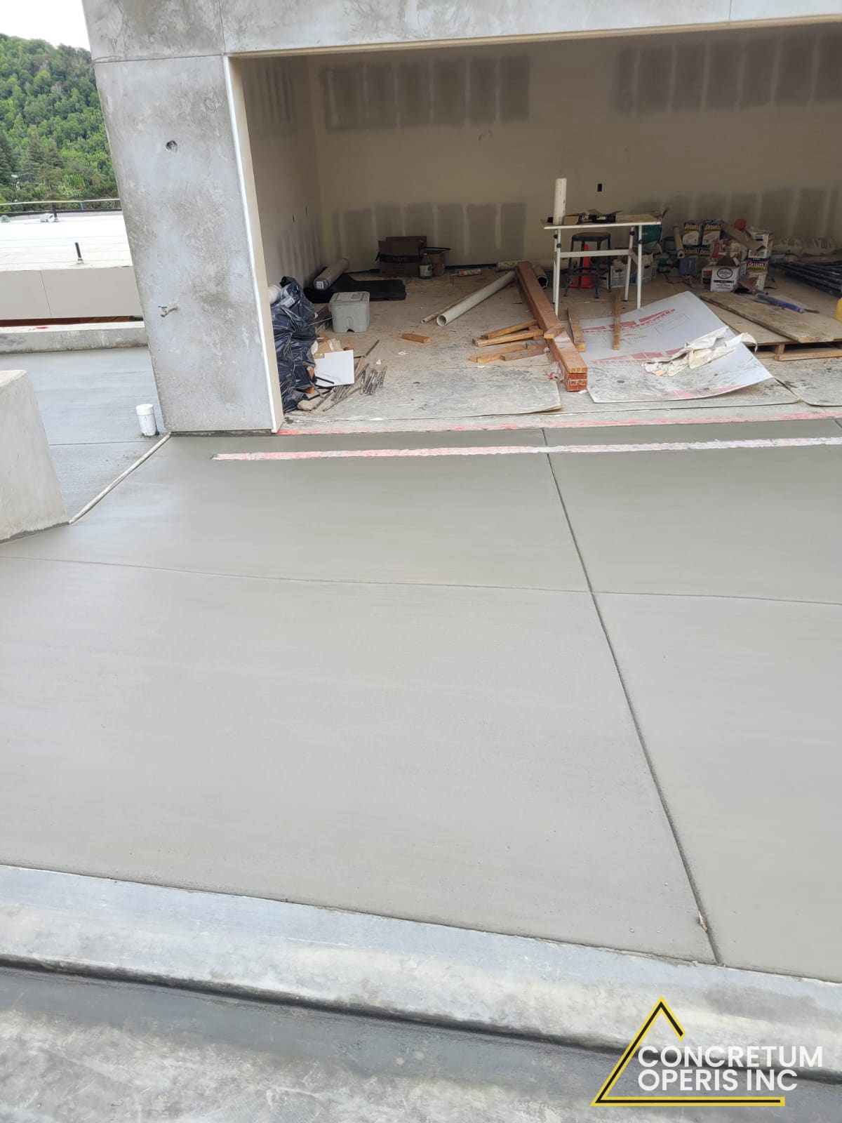 Concrete formwork set up on a hillside driveway project in San Rafael, CA